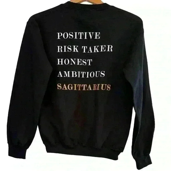 🌈 6/$60, BP Sagittarius Sweatshirt, Black, Small - Picture 2 of 4
